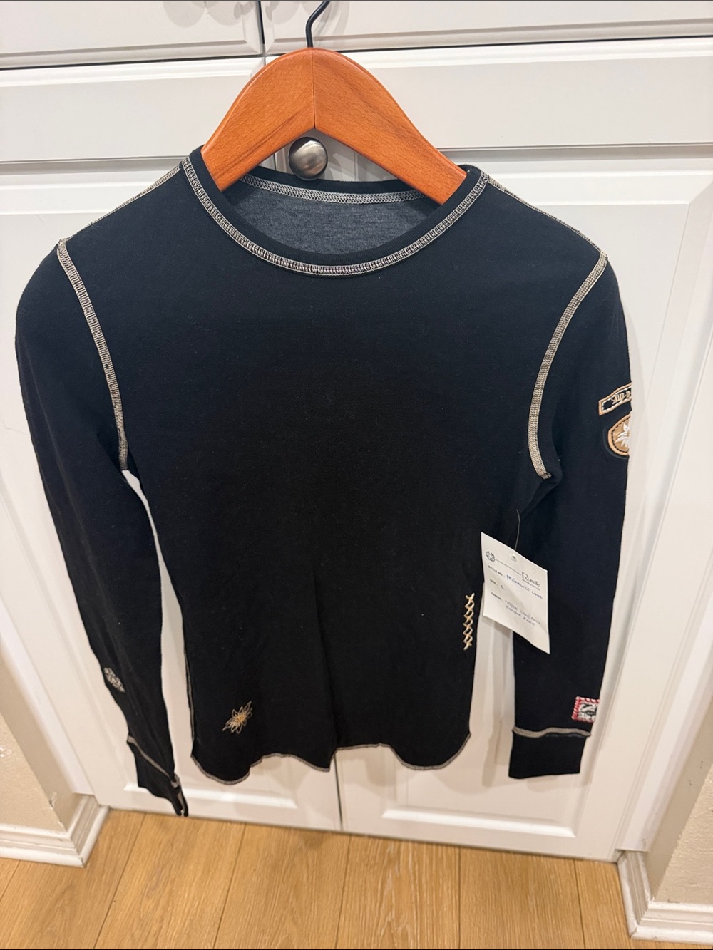 Alp N Rock Black Long Sleeve Top with Contrast Stitching